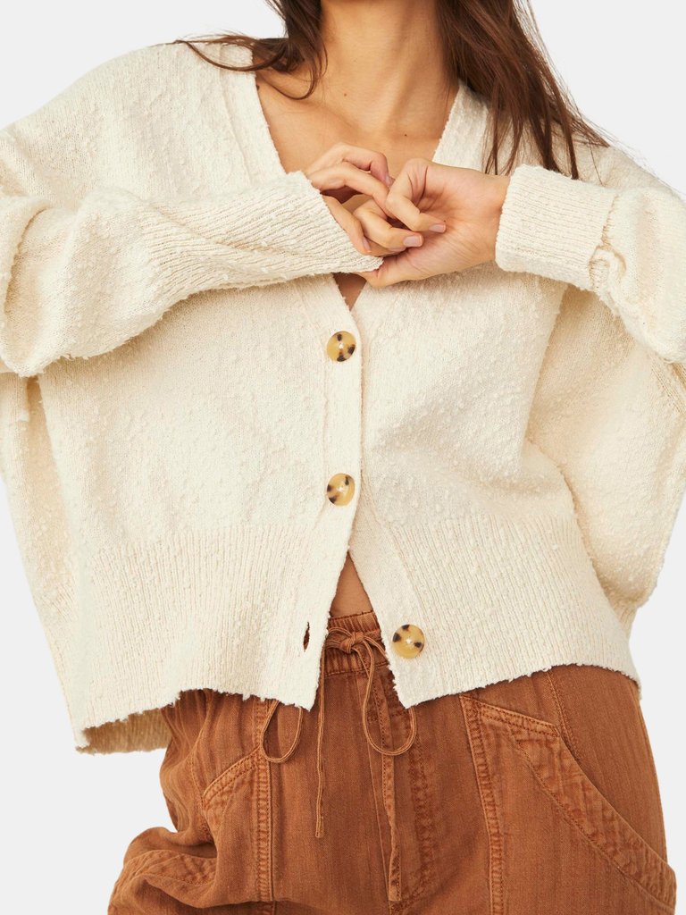 Found My Friend Textured Cardigan - Cream