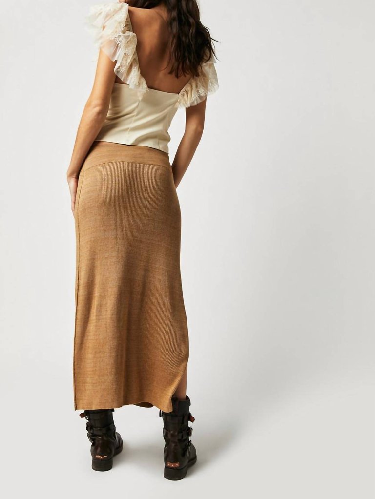 Golden Hour Midi Skirt In Tan