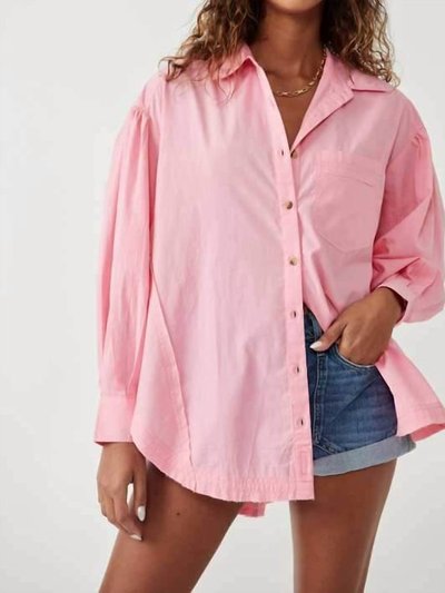 Free People Happy Hour Solid Poplin Top In Strawberry Cream product