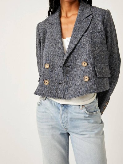 Free People Heritage Double Breasted Crop Blazer In Grey product