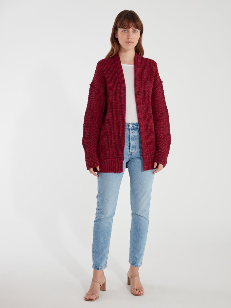 High Hopes Marbled Rib Knit Cardigan Sweater