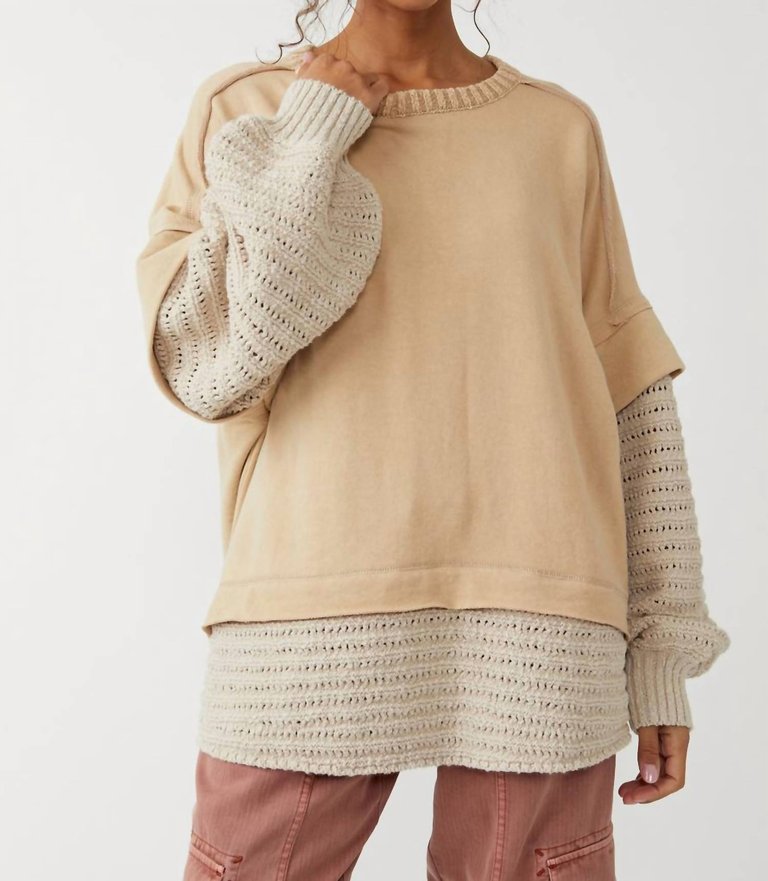 Holly Twofer Pullover - Semolina Combo