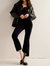 In My Feelings Velvet Crop Slim Flare Pants - Black