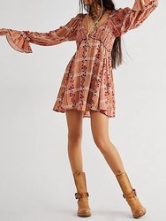 Jackie Tunic Mini Dress - Rust Combo