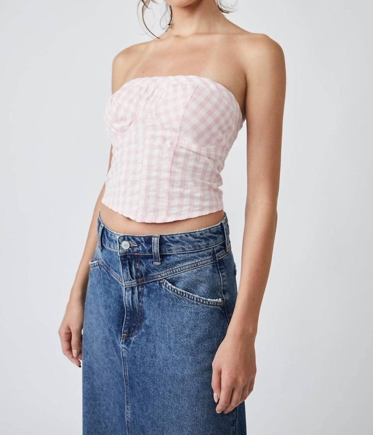 Leilani Gingham Tube Top - Pink Gingham