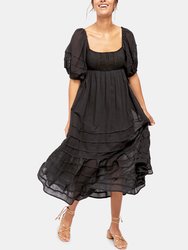 Let's Be Friends Midi Dress - Black