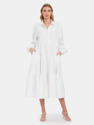 Light Heart Shirt Dress - White