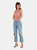 Maggie Mid Rise Distressed Straight Jeans