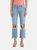 Maggie Mid Rise Distressed Straight Jeans - Light Denim