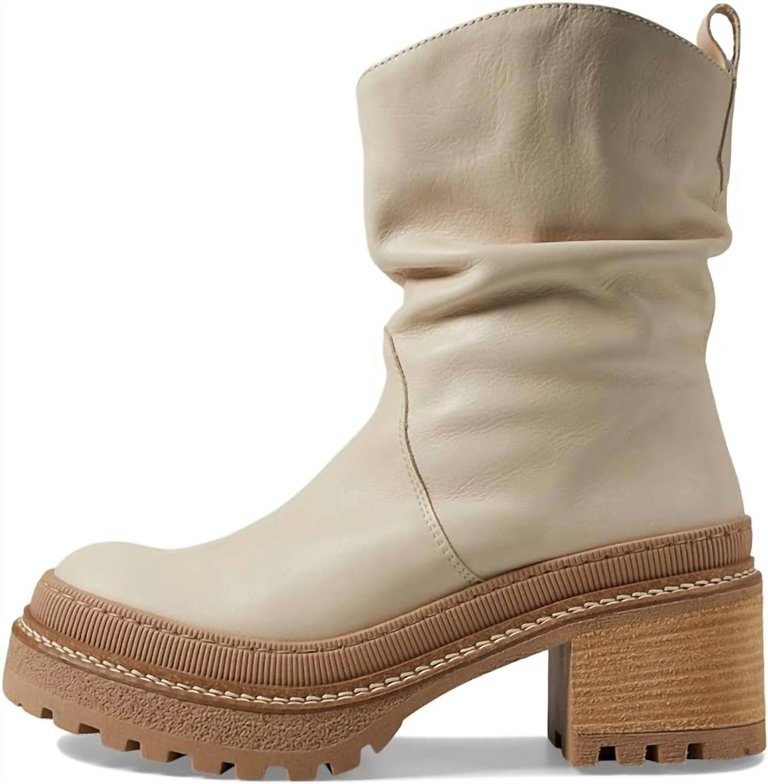 Mel Slouch Boot In Bone Leather - Bone Leather