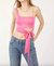 Mila Tie Front Crop Top - Festival Fuchsia