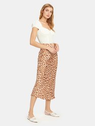 Normani Bias Printed Midi Skirt