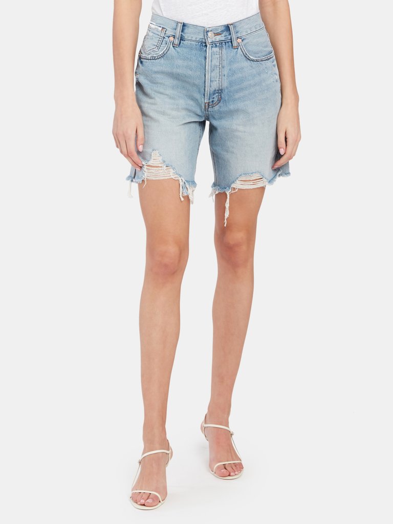 Sequoia Mid Length Cutoff Shorts - Vintage Denim Light