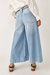 Sheer Luck Belted Crop Wide Leg Jeans In Blue