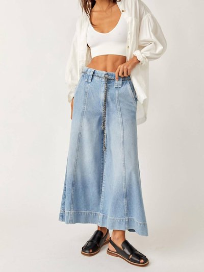 Free People Sheer Luck Belted Crop Wide Leg Jeans In Blue product