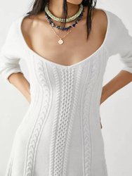 Small World Sweater Mini Dress - White