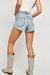 Taliesin Cut Off Denim Shorts In Mid Blue