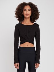 Undertow Surplice Long Sleeve Tee - Black