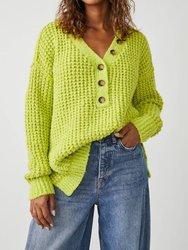 Whistle Thermal Henley Top - Acid Lime