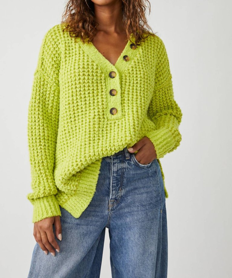 Whistle Thermal Henley Top - Acid Lime