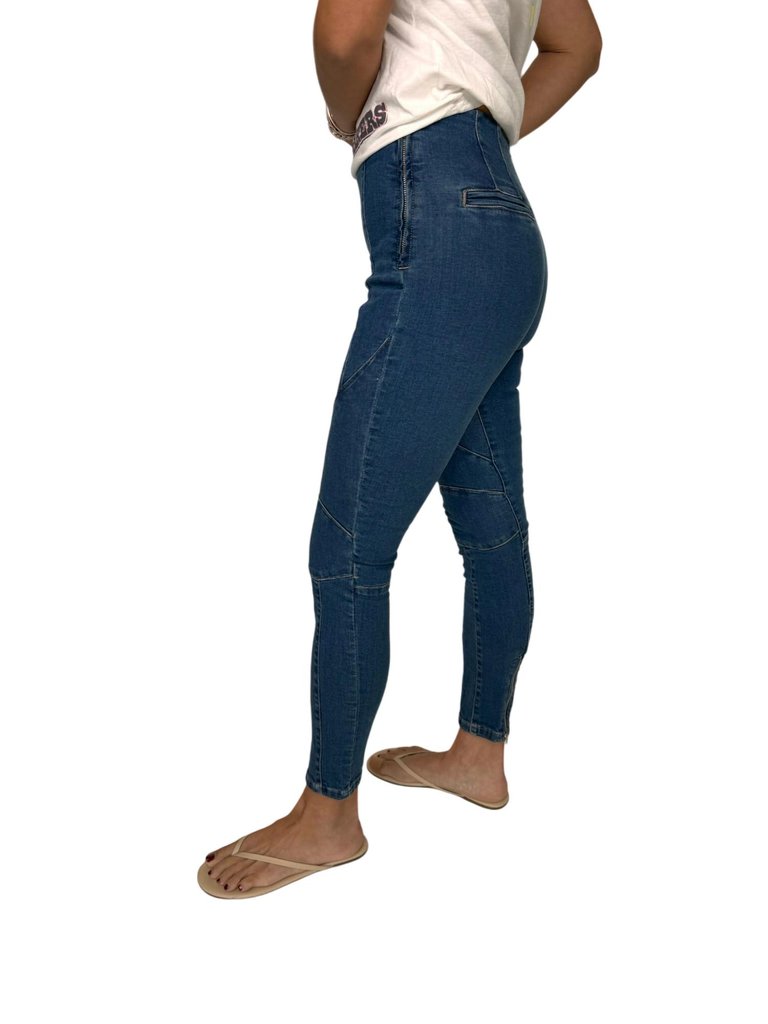 Women's Bella Moto High Rise Skinny Jean In Denim