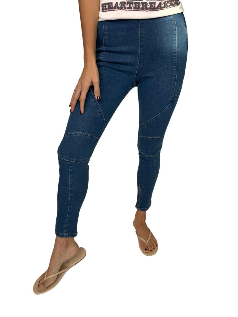 Women's Bella Moto High Rise Skinny Jean In Denim - Denim