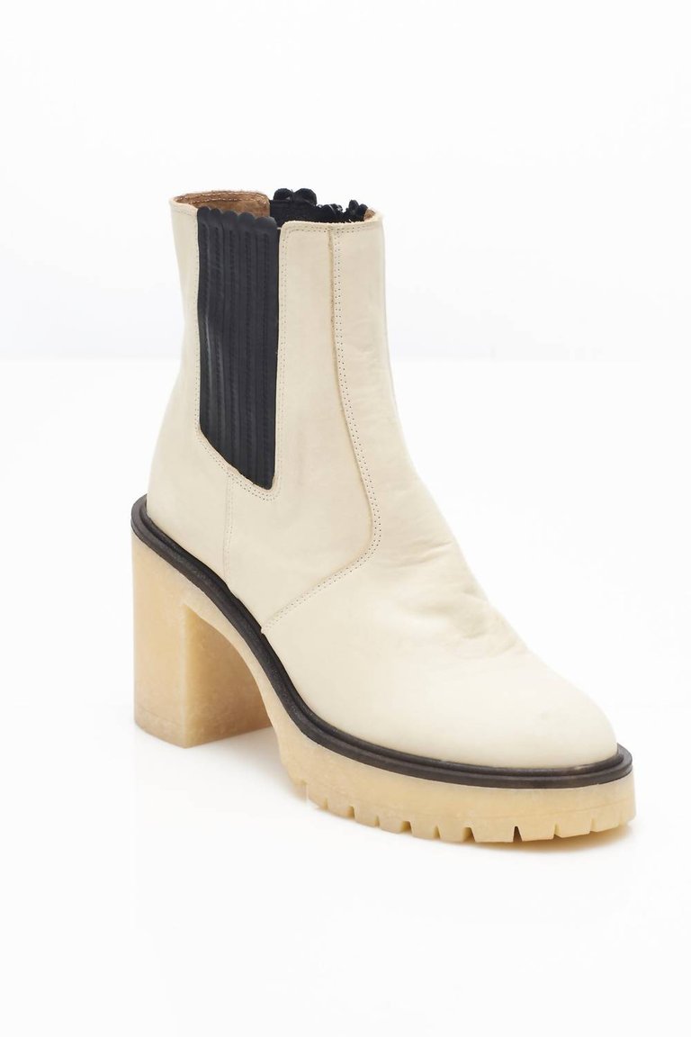 Women's Leather James Chelsea Boots - White
