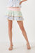 Color Block Eyelet Trim Detail Mini Skirt - Multi
