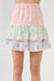 Color Block Eyelet Trim Detail Mini Skirt