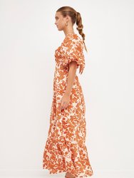 Floral Cut-Out Maxi Dress