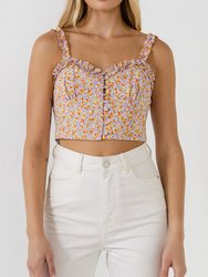 Floral Print Cropped Top