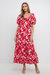 Floral Print Maxi Dress - Red