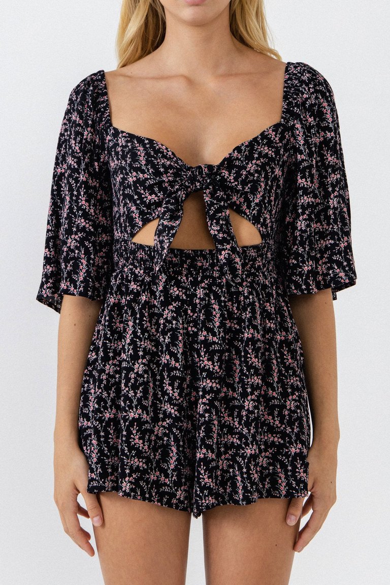 Floral Tied Detail Romper