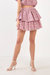 Floral Tiered Mini Skirt - Pink Multi
