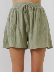 Gauze Shorts With Pockets - Pistachio