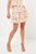 High Waisted Ruffle Skirt With Lace - Ivory Multi