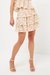 High Waisted Ruffle Skirt With Lace - Ivory Multi