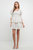 Lace Trim Floral Print Smocked Sleeve Mini Dress - White