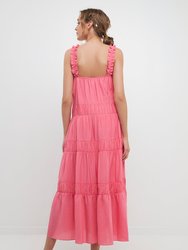 Ruched Layered Sweetheart Maxi Dress