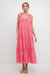 Ruched Layered Sweetheart Maxi Dress - Pink
