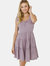 Ruffle Tiered Dress with Raw Edging - Purple