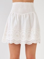 Smocked Waist Lace Skirt