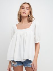 Square Neckline Back Bow Top