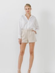 Suede Shorts - Ecru