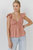 Sweet Heart Neck Raw Edge Top - Rose