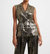 Alara Molten Sleeveless Gilet In Metallic - Metallic