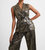 Alara Molten Sleeveless Gilet In Metallic