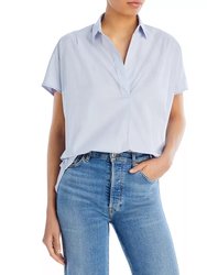 Cele Rhodes Popover Shirt In Sky Blue - Sky Blue