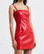 Crolenda Pu Bow Dress - Royal Scarlet