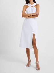 Echo Rec Crepe Halter Ring Dress - Linen White